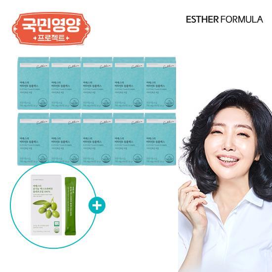 여에스더 비타민B 콤플렉스 10박스 5개월분+유기농 엑스트라버진 올리브유 1박스