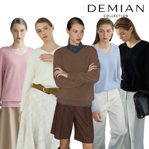 [데미안(DEMIAN)] 26FW 베라 소프트 페더 얀 브이넥 니트 3종