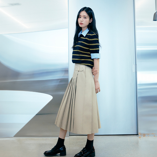 [미리주문10%]26SS 랩 플리츠 실루엣 스커트 2