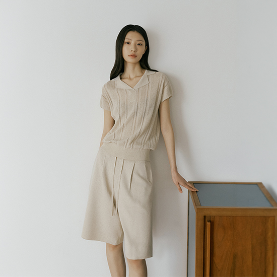 26SS 린넨블렌디드 버뮤다 하프팬츠1종 2