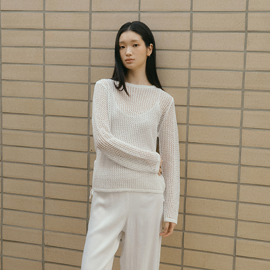 26SS 린넨블렌디드 메쉬 스트링 루즈핏 풀오버 3종