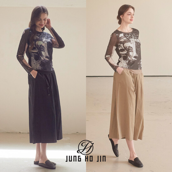 [Jung Ho Jin] 정호진 26SS 여성 크링클 볼륨 큐롯 와이드 팬츠 1종