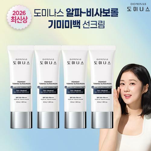 [삼성카드5%할인]태극제약 도미나스 알파비사보롤 트라넥삼산 기미 케어 톤업 선크림 40ml 4개세트 