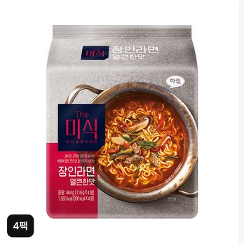 (방송에서만 10%할인) The미식 장인라면 얼큰한 맛(116gX4봉)X4팩