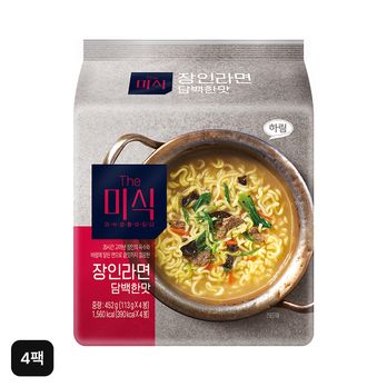 (방송에서만 10%할인) The미식 장인라면 담백한 맛(113gX4봉)X4팩