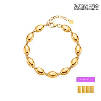 (주)삼성금거래소 24K 순금 커브볼 팔찌 6g+미니골드바 0.05gX4