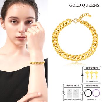 골드퀸즈 24k 순금 볼륨 마르스 팔찌 7.3g+미니황금열쇠 3종+미니실버 2종+원석팔찌 2종