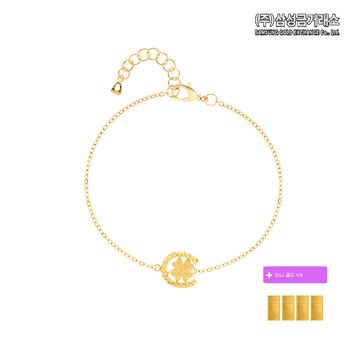(주)삼성금거래소 24K 순금 럭키 클로버 팔찌 3g+미니골드바 0.05gX4