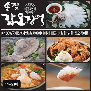 (방송에서만 2팩 더)국내산 갑오징어 7팩 (14~21미)