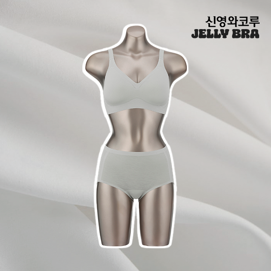 [1SET] 젤리브라 인견 쿨 브라팬티 후크형 민트 1세트