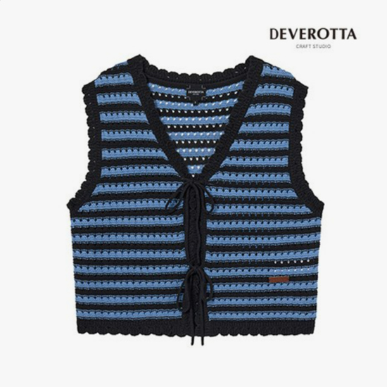 [최초가79,900원]26SS 코튼100 스카시 스트라이프 니트베스트 4