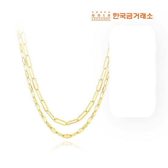 24K 레이어드 클립 목걸이